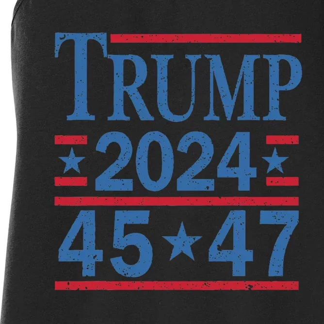 45 47 Trump 2024 American Flag Vote Trump Women's Racerback Tank