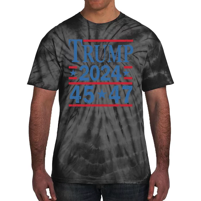 45 47 Trump 2024 American Flag Vote Trump Tie-Dye T-Shirt