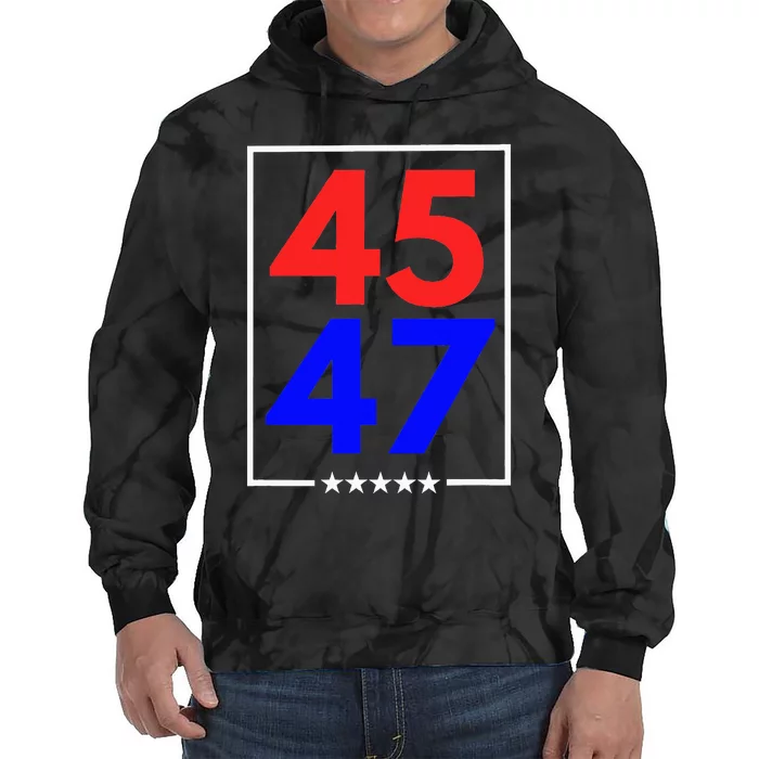 45 47 Trump 2024 Trendy Tie Dye Hoodie