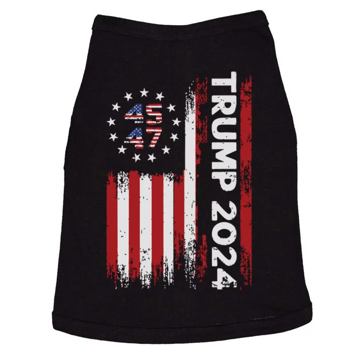 45 47 Trump 2024 American Flag Doggie Tank