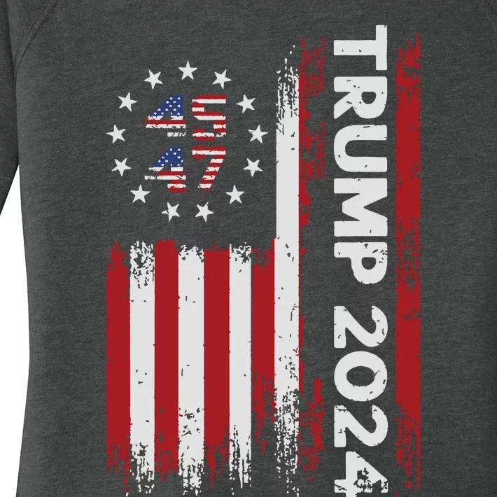 45 47 Trump 2024 American Flag Women's Perfect Tri Tunic Long Sleeve Shirt