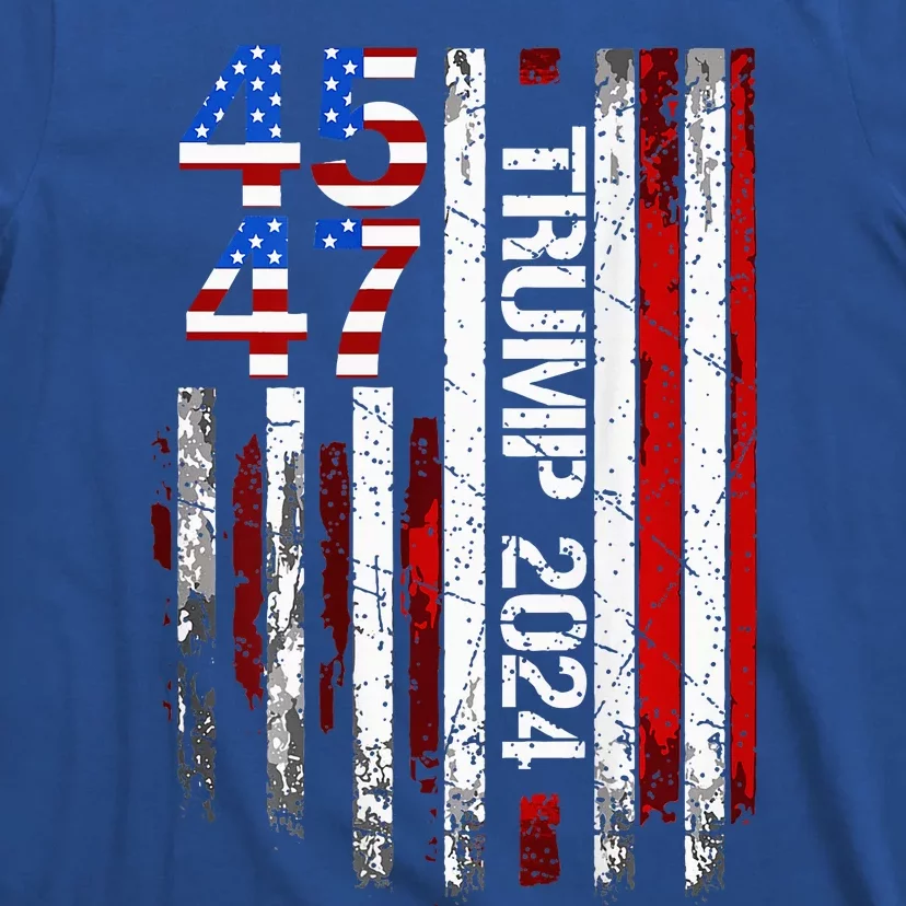 45 47 Trump 2024 American Flag T-Shirt