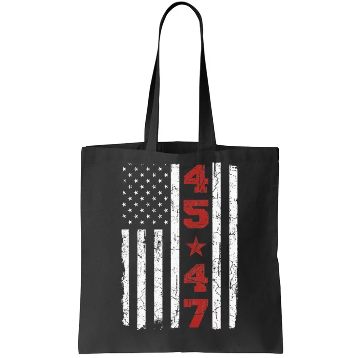 45 47 Trump Vintage Usa Flag 2024 President Election Politic Tote Bag