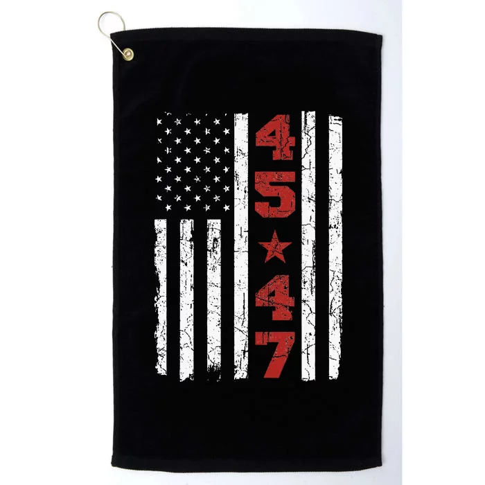 45 47 Trump Vintage Usa Flag 2024 President Election Politic Platinum Collection Golf Towel