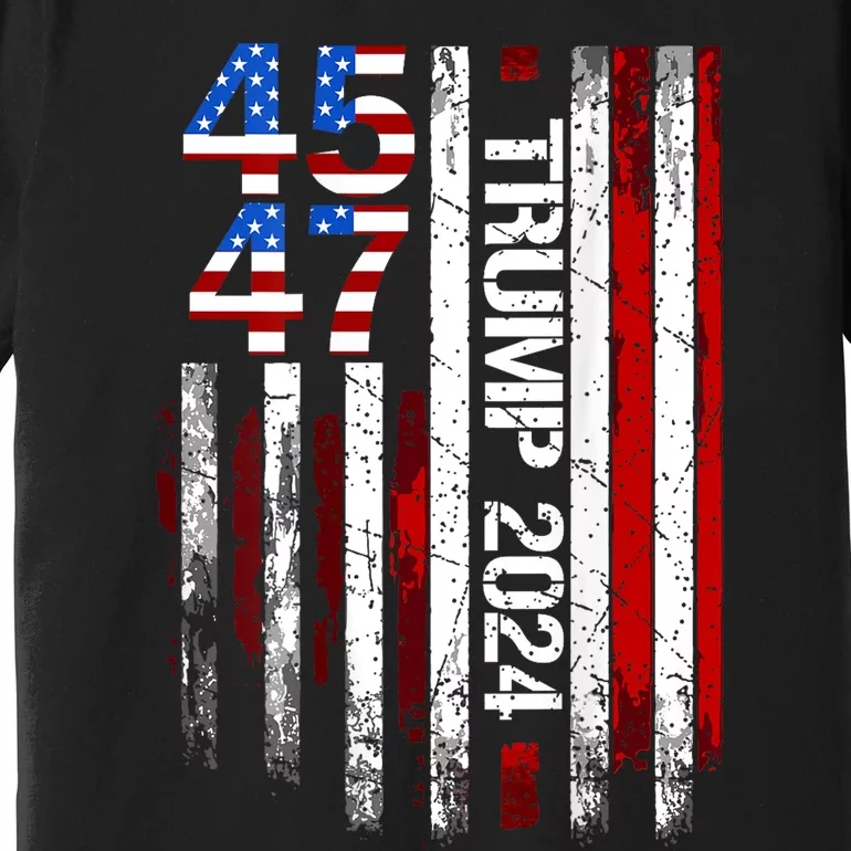 45 47 Trump 2024 American Flag Premium T-Shirt