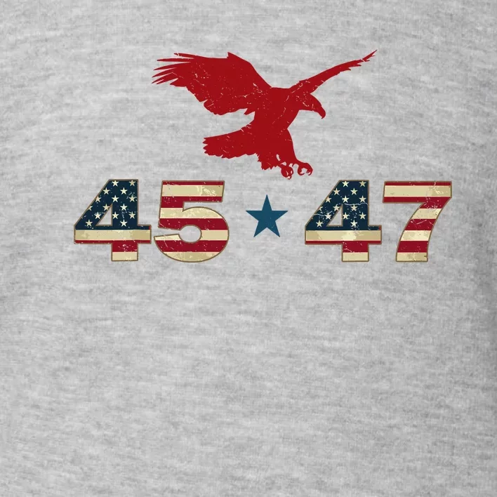 45 47 Trump 2024 President Election Patriotic Eagle Usa Flag Toddler Sweatshirt