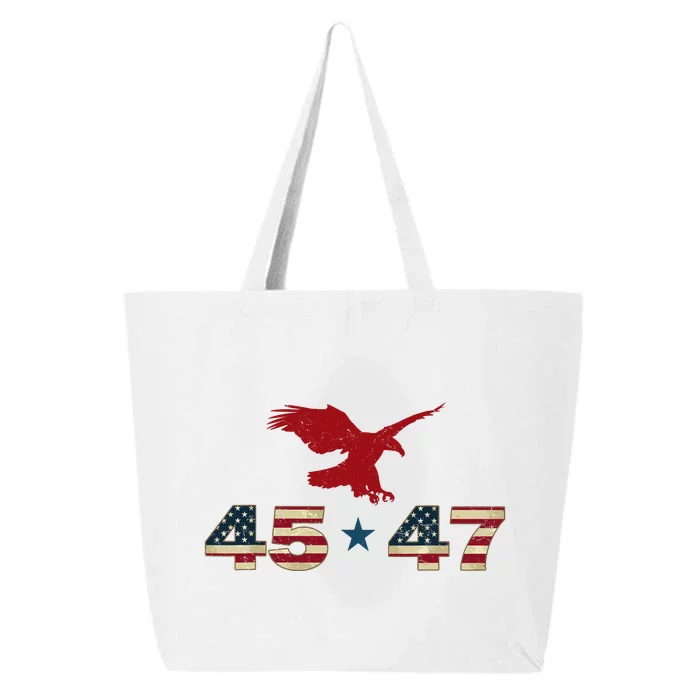 45 47 Trump 2024 President Election Patriotic Eagle Usa Flag 25L Jumbo Tote