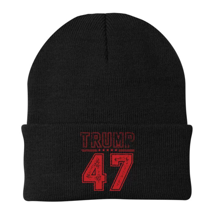 45 47 Trump Vintage American Flag Trump 2024 Knit Cap Winter Beanie