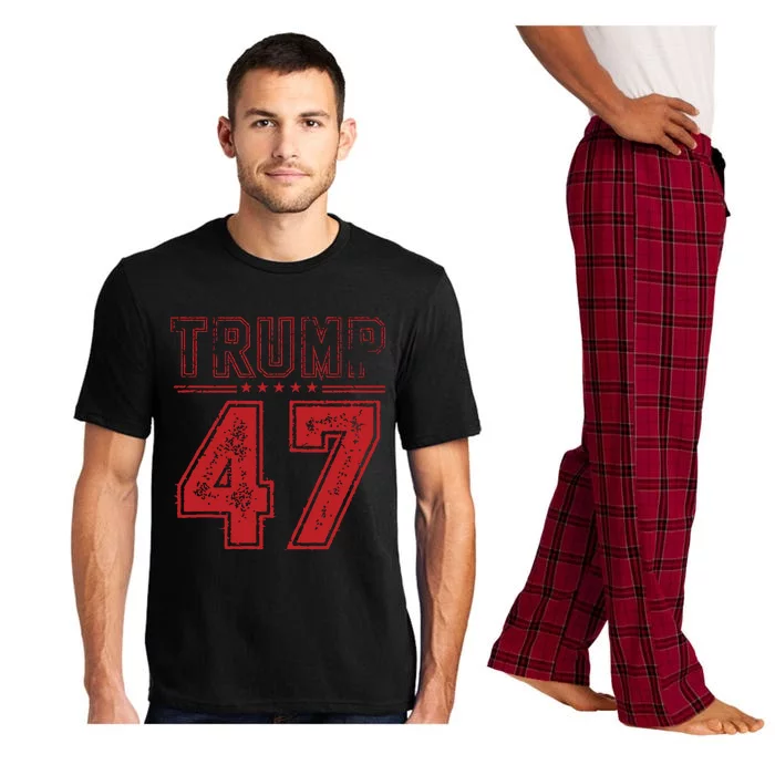 45 47 Trump Vintage American Flag Trump 2024 Pajama Set