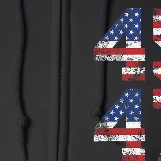 45 47 Trump 2024 Full Zip Hoodie