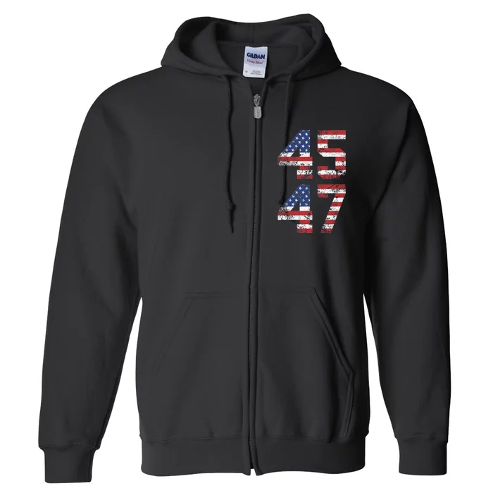 45 47 Trump 2024 Full Zip Hoodie