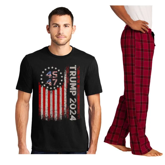 45 47 Trump 2024 American Flag Pajama Set