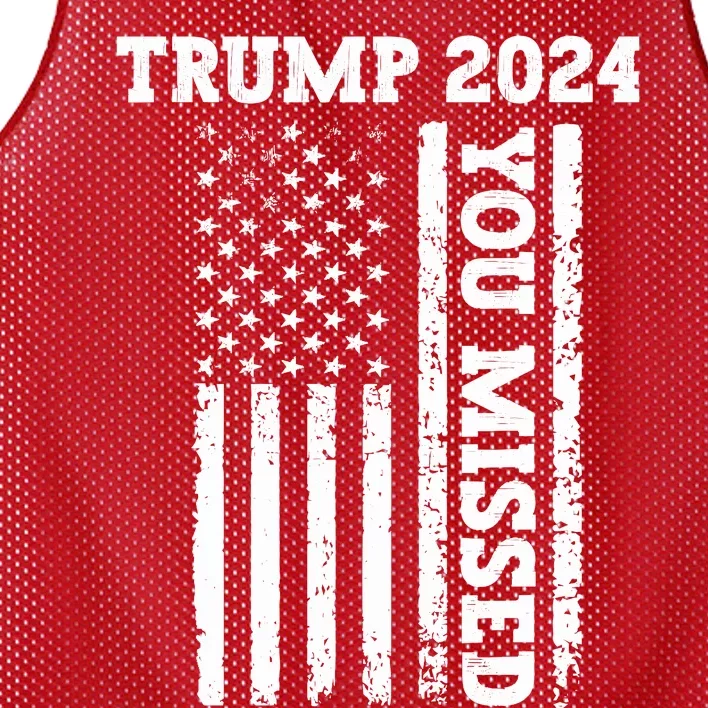 45 47 Trump 2024 American Flag Trump 2024 You Missed Mesh Reversible Basketball Jersey Tank