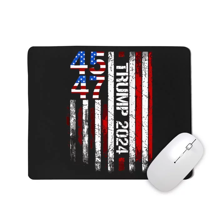 45 47 Trump 2024 American Flag Mousepad