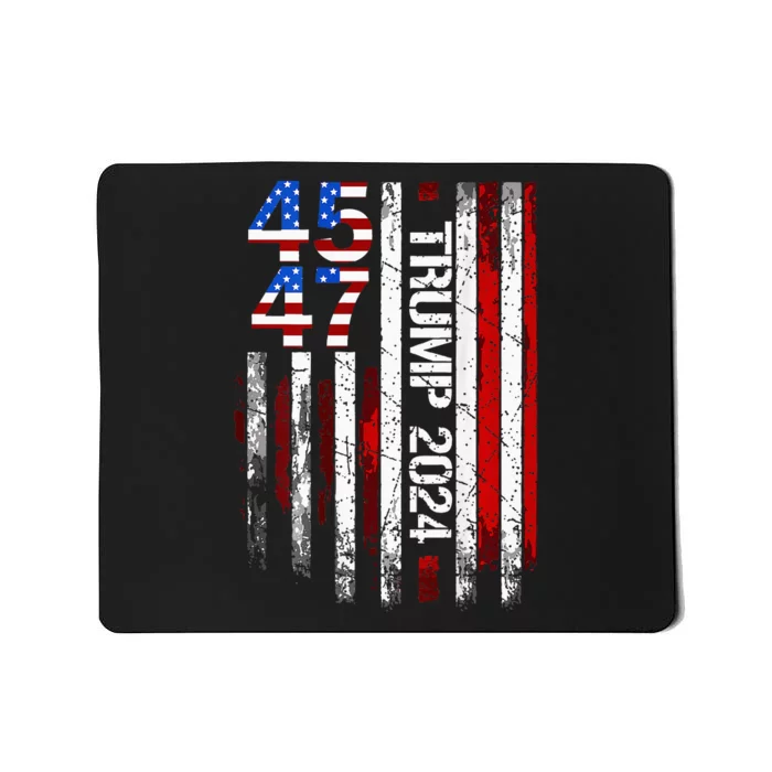 45 47 Trump 2024 American Flag Mousepad