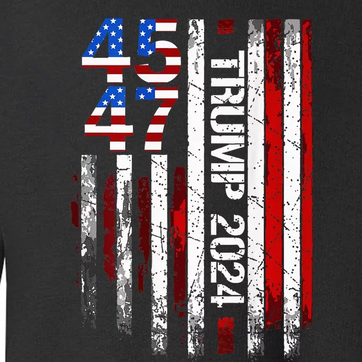 45 47 Trump 2024 American Flag Toddler Sweatshirt