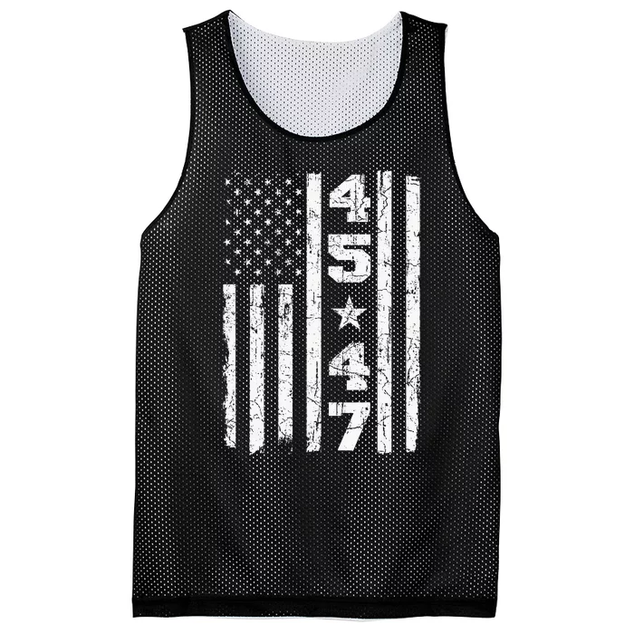 45 47 Trump Vintage Usa Flag 2024 President Election Politic Mesh Reversible Basketball Jersey Tank