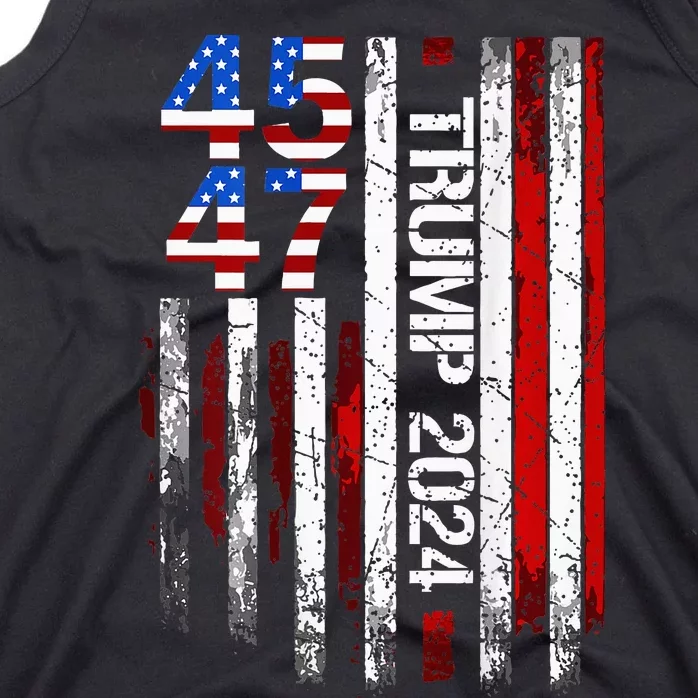 45 47 Trump 2024 American Flag Tank Top