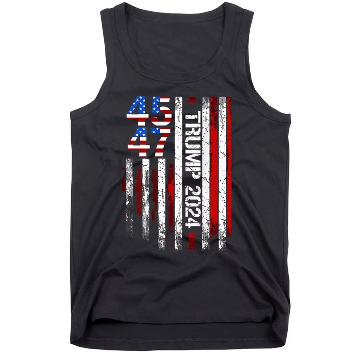 45 47 Trump 2024 American Flag Tank Top