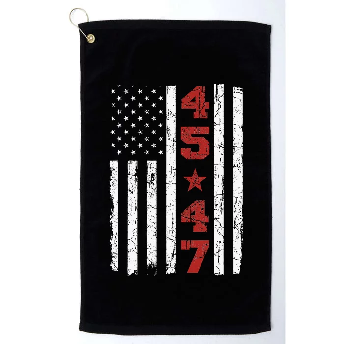 45 47 Trump Vintage Usa Flag 2024 President Election Politic Platinum Collection Golf Towel