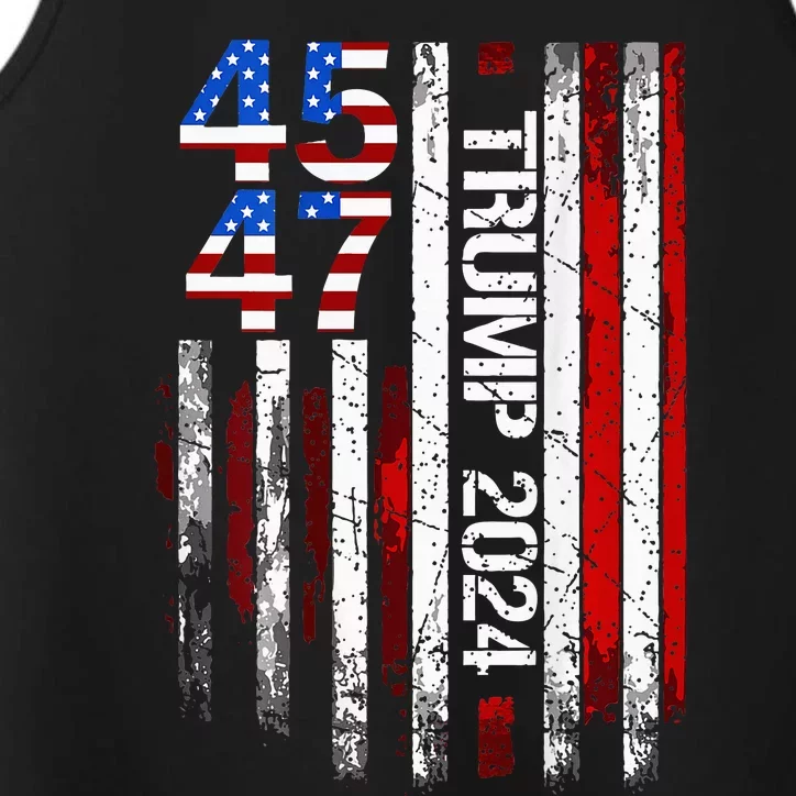 45 47 Trump 2024 American Flag Performance Tank