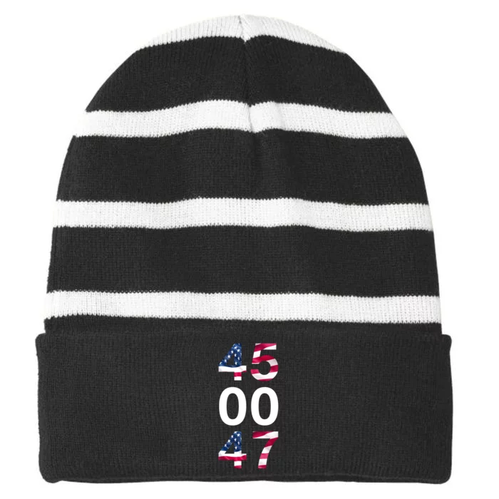 45 47 Trump Striped Beanie with Solid Band