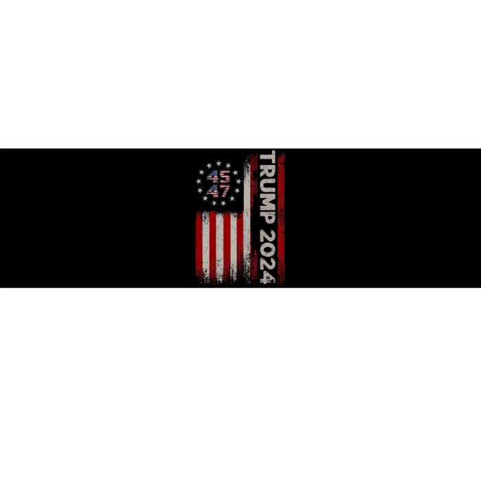 45 47 Trump 2024 American Flag Vintage Pro Trump Bumper Sticker