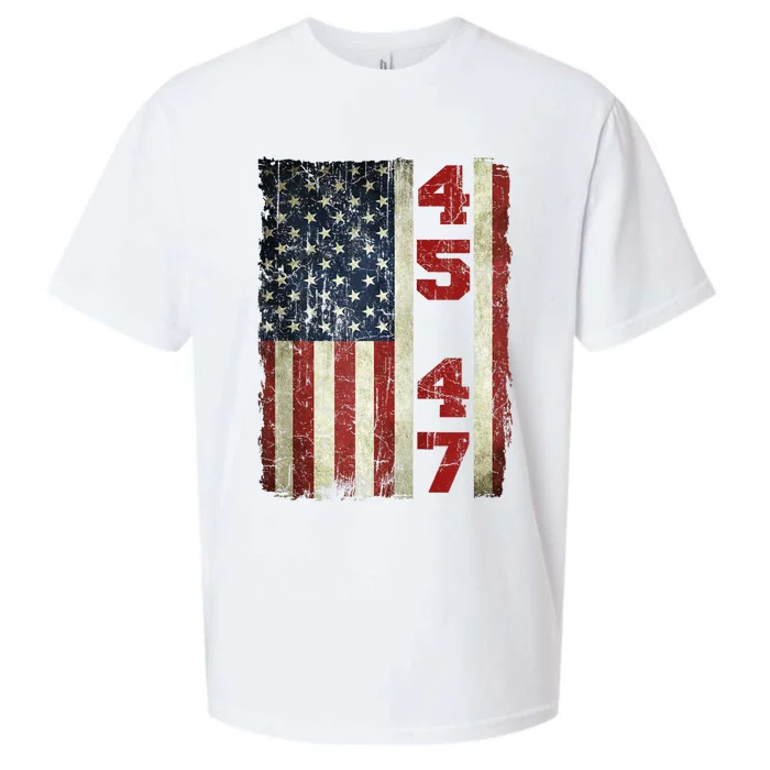 45 47 Trump Vintage Usa Flag 2024 President Election Politic Sueded Cloud Jersey T-Shirt