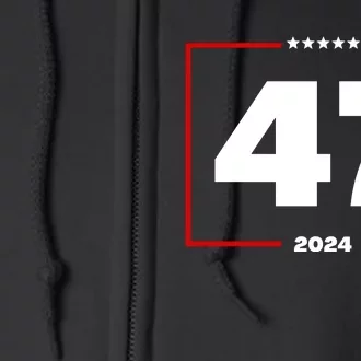 45 47 Trump 2024 Full Zip Hoodie