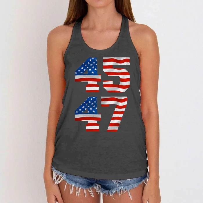 45 47 Trump 2024 Women's Knotted Racerback Tank