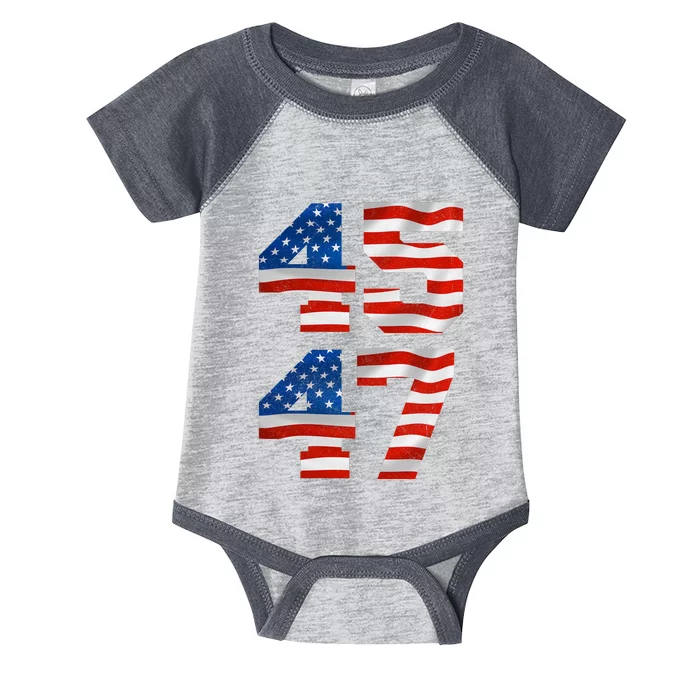 45 47 Trump 2024 Infant Baby Jersey Bodysuit