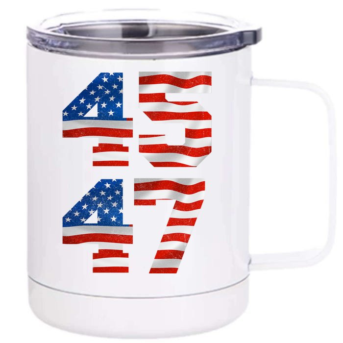 45 47 Trump 2024 Front & Back 12oz Stainless Steel Tumbler Cup