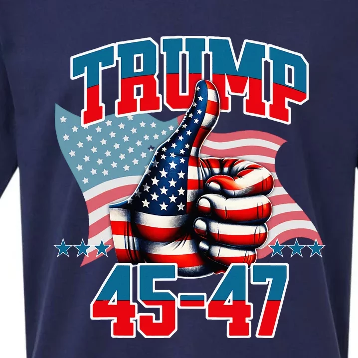 45 47 Trump 2024 Sueded Cloud Jersey T-Shirt