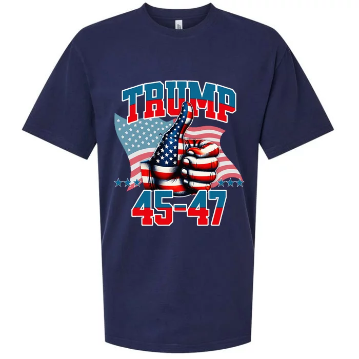 45 47 Trump 2024 Sueded Cloud Jersey T-Shirt