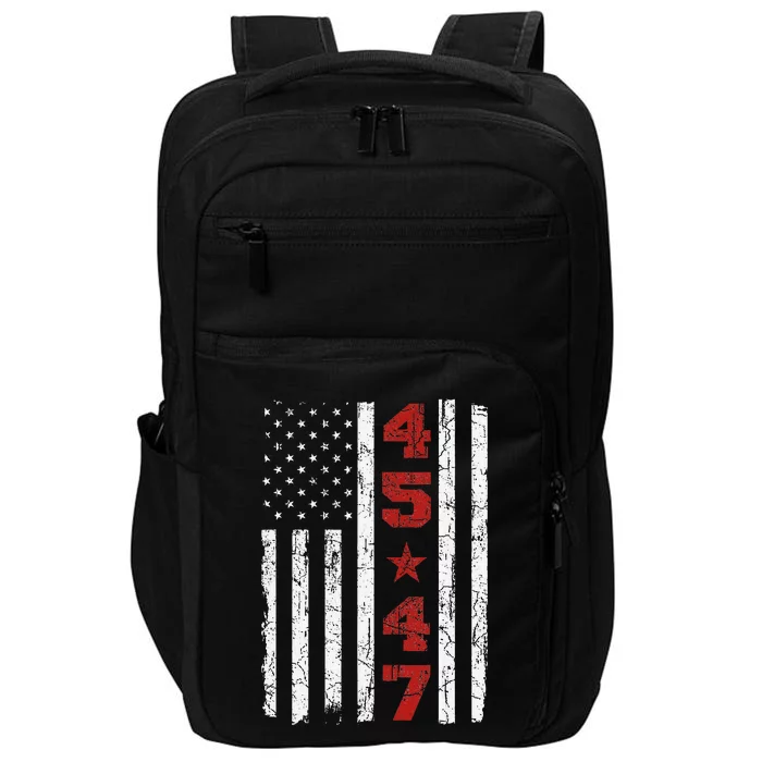 45 47 Trump Vintage Usa Flag 2024 President Election Politic Impact Tech Backpack