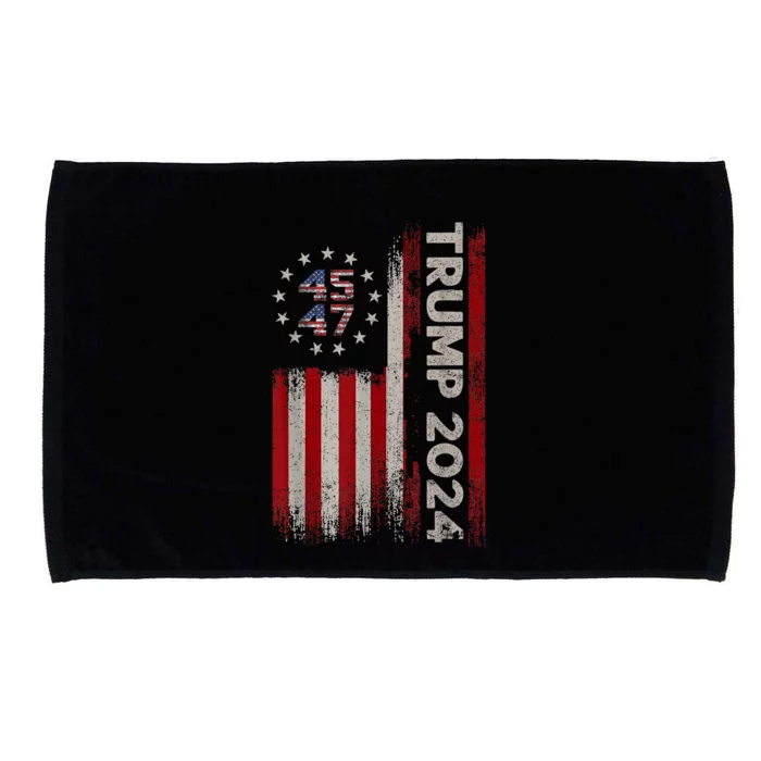 45 47 Trump 2024 American Flag Microfiber Hand Towel