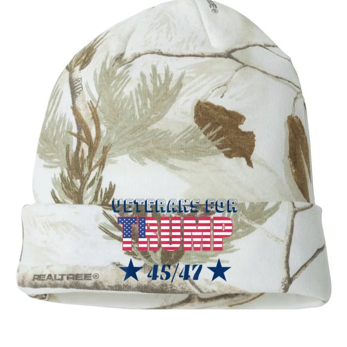 45 47 Veterans For Trump American Flag Kati - 12in Camo Beanie