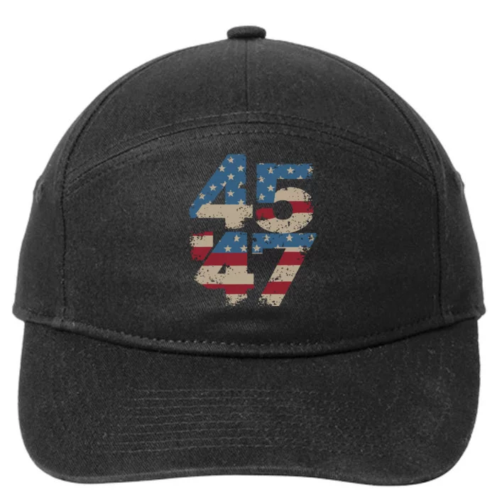 45 47 Vintage American Flag 7-Panel Snapback Hat