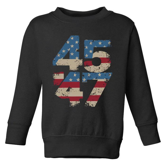 45 47 Vintage American Flag Toddler Sweatshirt