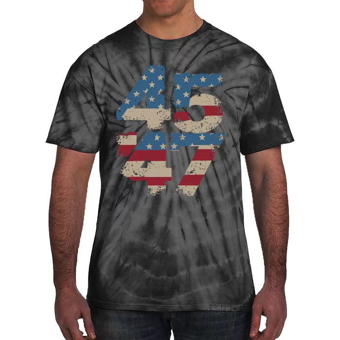 45 47 Vintage American Flag Tie-Dye T-Shirt