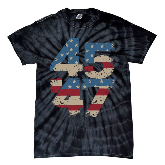 45 47 Vintage American Flag Tie-Dye T-Shirt