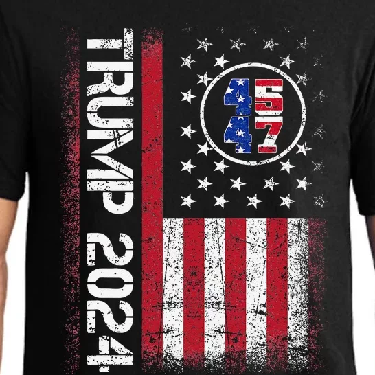 45 47 We The People 2024 Stand With American Flag Pajama Set