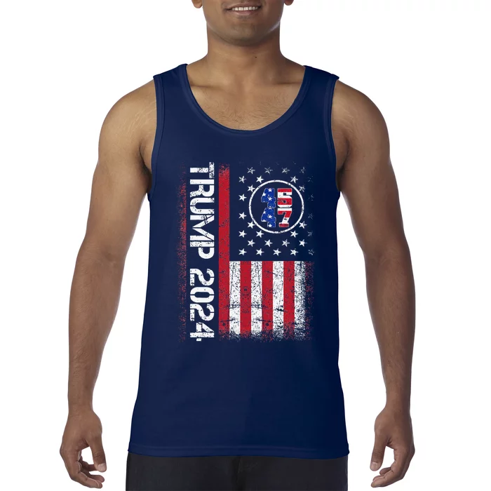 45 47 We The People 2024 Stand With American Flag Tank Top