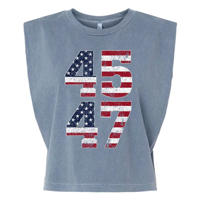 45 47 We The People 2024 Stand With American Flag Garment-Dyed Women's Muscle Tee