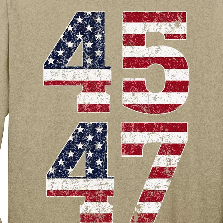 45 47 We The People 2024 Stand With American Flag Long Sleeve Shirt