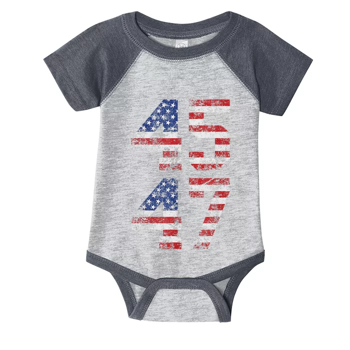 45 47 We The People 2024 Stand With American Flag Infant Baby Jersey Bodysuit