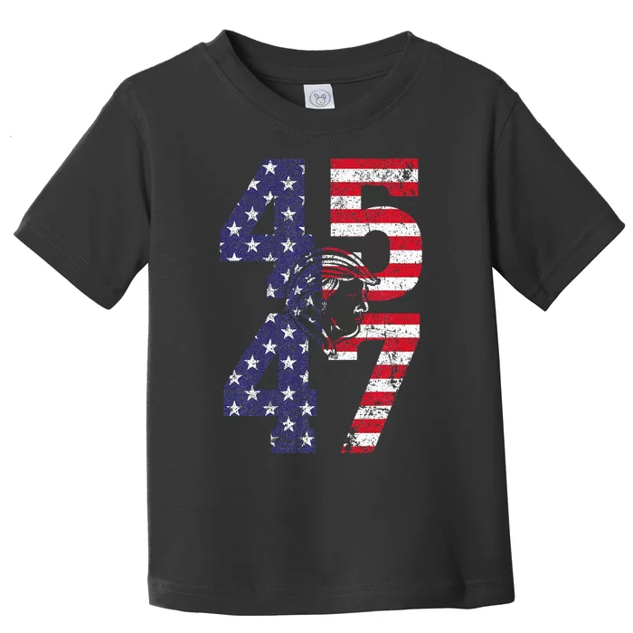 45 47 We The People 2024 Stand With American Flag Toddler T-Shirt