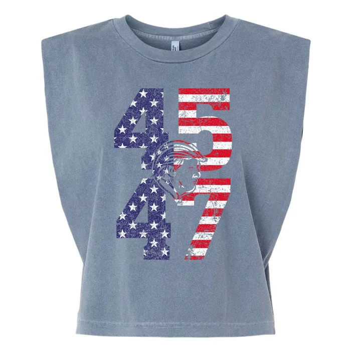 45 47 We The People 2024 Stand With American Flag Garment-Dyed Women's Muscle Tee