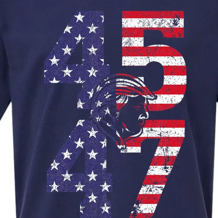 45 47 We The People 2024 Stand With American Flag Sueded Cloud Jersey T-Shirt