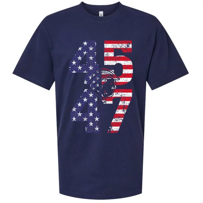 45 47 We The People 2024 Stand With American Flag Sueded Cloud Jersey T-Shirt